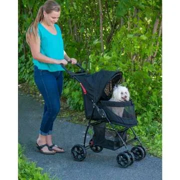 No-Zip Pet Stroller for Cats & Dogs - Easy Fold