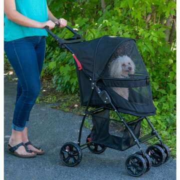 No-Zip Pet Stroller for Cats & Dogs - Easy Fold