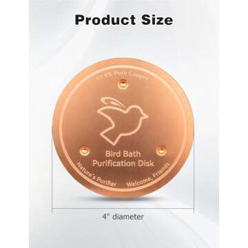 Mellbree Copper Bird Bath Disk - Pure Water Purification Solution