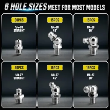 KUBQLIG 110Pcs Grease Fittings Kit for Easy Repairs