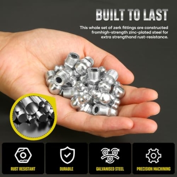 KUBQLIG 110Pcs Grease Fittings Kit for Easy Repairs