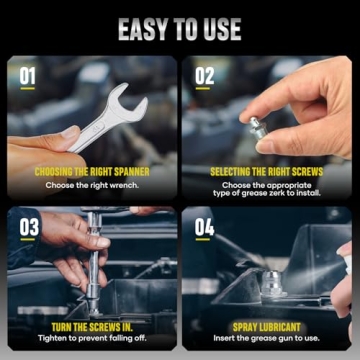 KUBQLIG 110Pcs Grease Fittings Kit for Easy Repairs