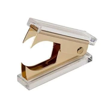 EXPUTRAN Acrylic & Gold Office Supplies Set, Acrylic Stapler, Tape Dispenser, Staple Remover, Desk Accessory for The Office or Home