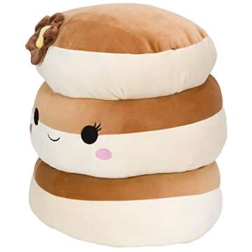 Squishmallows Original 12-Inch Rayen Pancake 3-Stack with Butter Flower - Medium-Sized Ultrasoft Off...