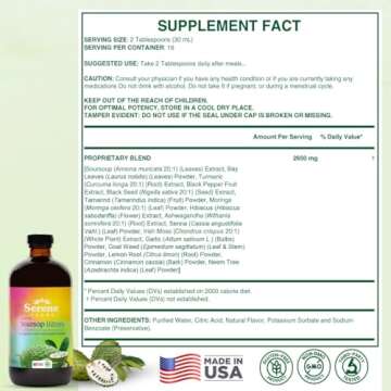 Soursop Bitters Liquid with Soursop Leaves for Digestive Support & Immune Health by Serene Herbs, Or...