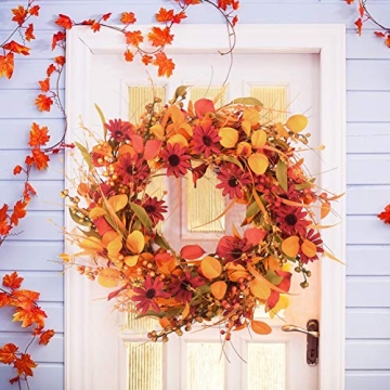 AOLIGE 22" Autumn Wreath for Home Decor