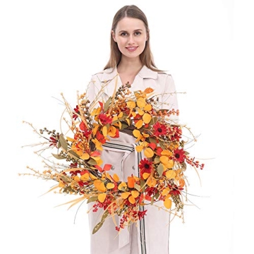 AOLIGE 22" Autumn Wreath for Home Decor