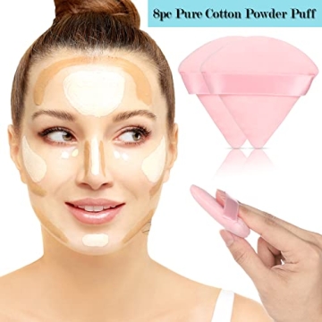 8 Pcs Cotton Powder Puff Set for Flawless Makeup Application