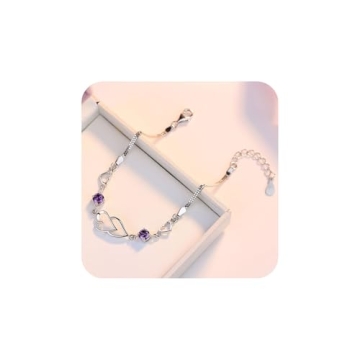 Your+Orders, Lightning+Deals+Today+Prime Love Heart Bracelets for Womens Girls Cubic Zirconia Births...