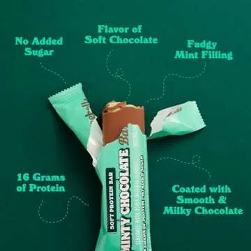 Minty Chocolate Protein Bars - 16g Protein & Low Sugar