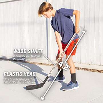 GoSports Hockey Street Set - Includes Pop-Up Goal and 2 Hockey Sticks with 2 Hockey Street Balls