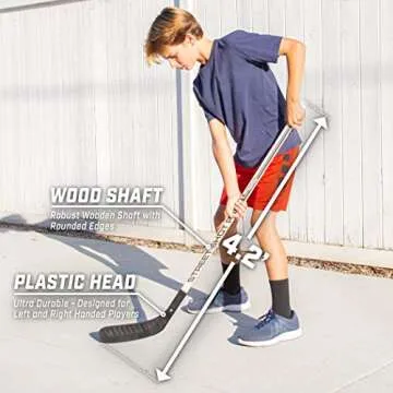 GoSports Hockey Street Set - Includes Pop-Up Goal and 2 Hockey Sticks with 2 Hockey Street Balls