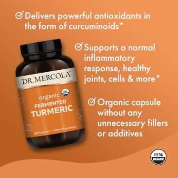 Dr. Mercola Organic Fermented Turmeric Capsules, 90 Servings