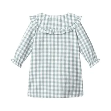 Mud Kingdom Toddler Girls Cute Plaid Pajamas Dress