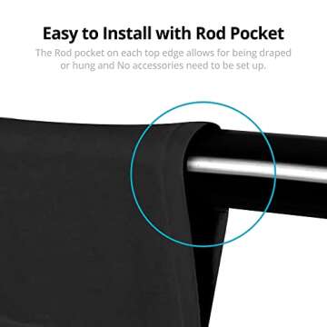 Julius Studio 10 x 10 ft. Large Heavy Duty Photo Backdrop Stand Background Support, 9 x 13 ft. Black Backdrop Screen Kit, Premium Grade A+ High Density Fabric Studio Kit, JSAG263