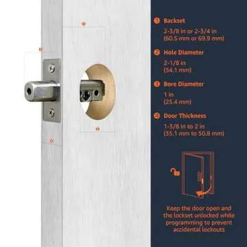 Amazon Basics Electronic Keypad Deadbolt Door Lock with Touch-Control Keyless Easy Installation, Auto Lock, Keyed Entry Option, Contemporary, 1-Pack, Matte Black