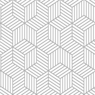 RoomMates Metallic Silver Striped Hexagon Wallpaper