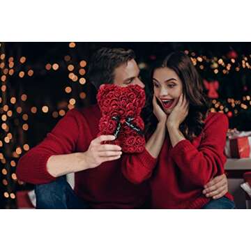 Rose Bear-Rose Teddy Bear-There are More Than 250 Flowers on Each Rose Bear, which is Perfect for Anniversaries, Birthdays, Bridal Showers, Mothers. (Wine red)