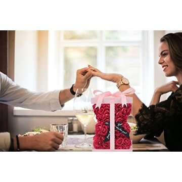 Rose Bear-Rose Teddy Bear-There are More Than 250 Flowers on Each Rose Bear, which is Perfect for Anniversaries, Birthdays, Bridal Showers, Mothers. (Wine red)