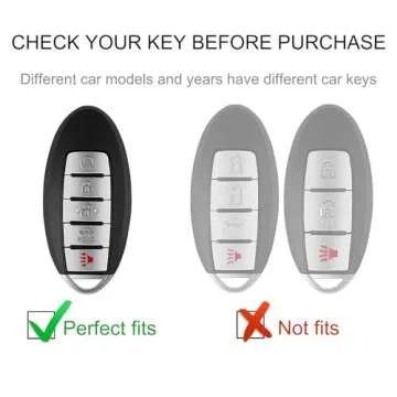 CACARLIKE for Nissan Key Fob Cover with Nissan Keychian, Car Key Fob Case Compatible with Nissan Alt...