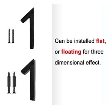 NACH Floating House Numbers - Stylish Aluminum Black Address Numbers for Outside