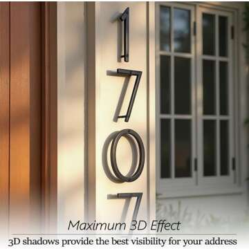 NACH 6 inch Black Floating House Numbers for Easy Installation