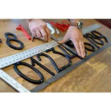 NACH 6 inch Black Floating House Numbers for Easy Installation