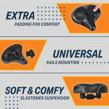 Bikeroo Wide Cruiser Saddle for All Styles of Cycling