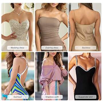 queensecret Adhesive Bra, Push up Strapless Self Adhesive Bra, Invisible Silicone Bra for Backless Dress (C, Nude)