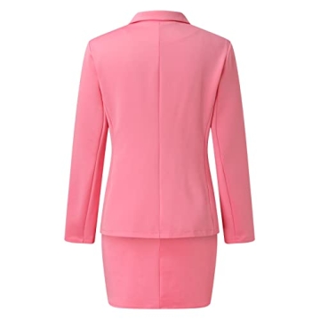 Stylish Women's Solid Long Sleeve Suit in Pink