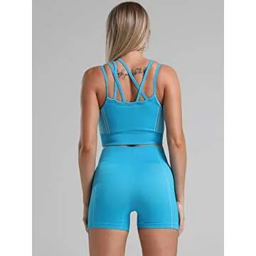 OQQ Women's Seamless Medium Support Crop Top Bra