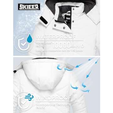 Skiier Girls' Winter Jackets - Windproof & Waterproof