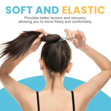 HOYOLS Soft Thick Seamless Soft Hair Ties, Ponytail Scrunchies Head Bands No Damage Crease for Women...