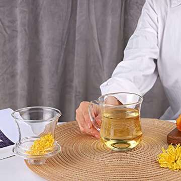Durable CNGLASS Glass Tea Cup with Removable Infuser