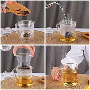 Durable CNGLASS Glass Tea Cup with Removable Infuser