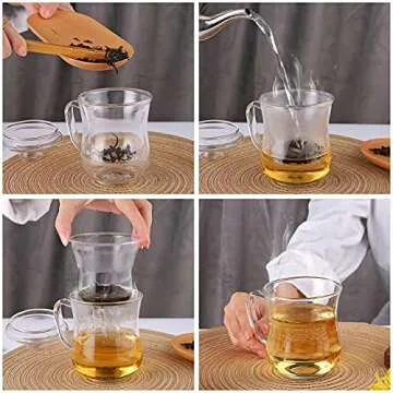 Durable CNGLASS Glass Tea Cup with Removable Infuser