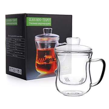 Durable CNGLASS Glass Tea Cup with Removable Infuser