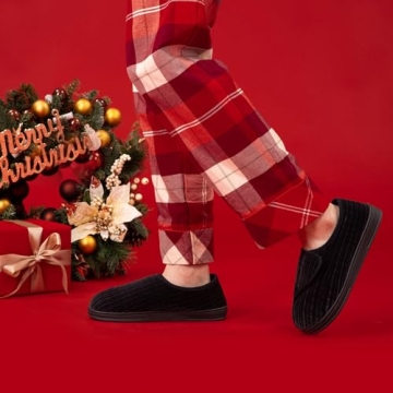 LongBay Men's Memory Foam Diabetic Slippers (Size 12)