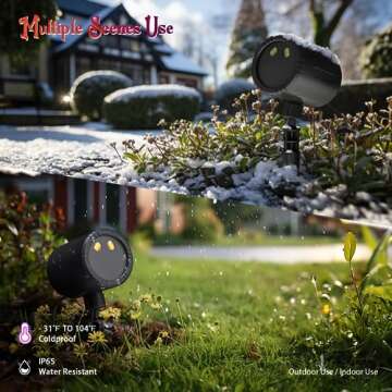 Halloween Light Projector Outdoor, 6 Rotating Dynamic Horror Hallomas Pattens LED Projection, Waterproof Outdoor Halloween Holiday Decorations with Remote for Patio Garden Wall Gate