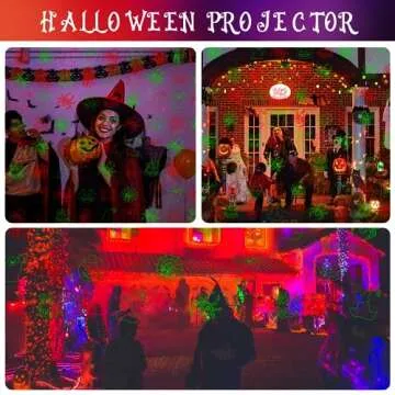 Halloween Light Projector Outdoor, 6 Rotating Dynamic Horror Hallomas Pattens LED Projection, Waterproof Outdoor Halloween Holiday Decorations with Remote for Patio Garden Wall Gate