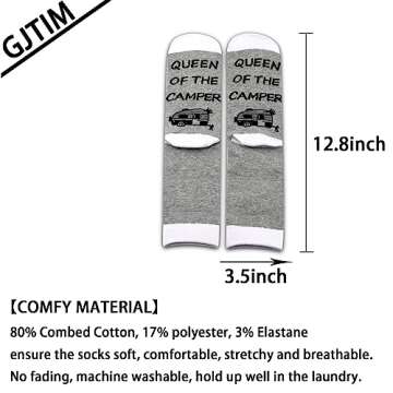 Queen of the Camper Socks: Outdoor Camping Novelty Socks for Happy Campers and Gifts