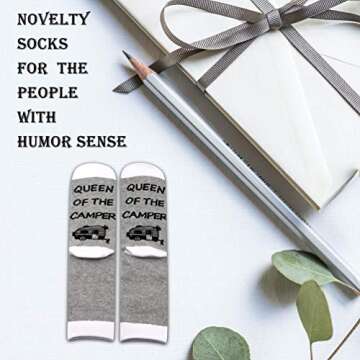 Queen of the Camper Socks for Happy Campers and Gifts