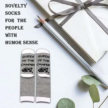 Queen of the Camper Socks for Happy Campers and Gifts