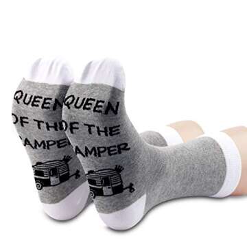 Queen of the Camper Socks for Happy Campers and Gifts