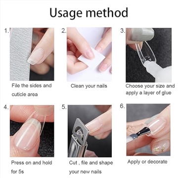 500Pcs Medium Almond Fake Nail Tips Full Cover Acrylic Press On