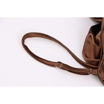 Meladyan Women Bustier Corset Top Y2K Spaghetti Strap Satin Cowl Neck Zip Back Boned Crop Cami Top Sexy Club Party Wear