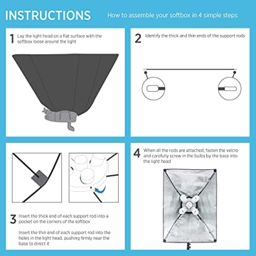 Fovitec 3-Light Fluorescent Studio Kit for Photography & Vlogging