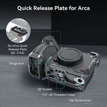 SmallRig Cage for Sony FX30 FX3 with Cable Clamp for HDMI, Classic Bright Black Surface, Included Cold Shoe and NATO Rail, Modular Design Compatible with Original XLR Handle