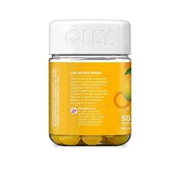 OLLY Probiotic Immune and Digestive Health One Billion Live Cultures A Dietary Supplement in Tropical Mango Flavor - 50 Gummies (Pack of 2)