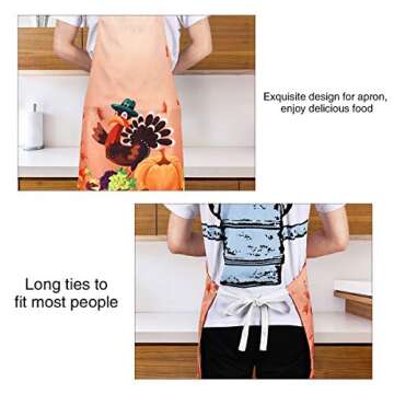 Claswcalor Thanksgiving Waterproof Adjustable Cooking Apron